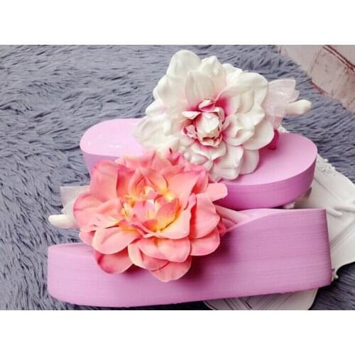 New arrival Handmade women shoes with rabbit design Fashion UK design flower Slipper women dress Wedge FREE SHIPPING