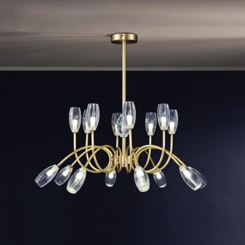 Luxury copper crystal chandelier creative acrylic lamp unique personality Joker durable for bedroom/dining room/living room/hall