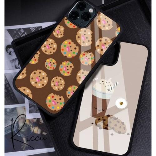 Chocolate cookies cute cartoon Phone Case Rubber for iPhone 12 11 Pro Max XS 8 7 6 6S Plus X 5S SE 2020 XR 12 Mini Phone case