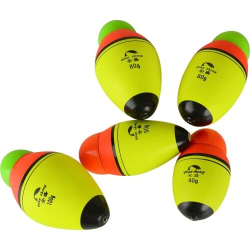 1pc Luminous 40g-100g Floating Foam Fishing Float Bobber Red Green Led Night Electronic Head Anti-collision Light Fishing Float