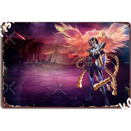 Saint Seiya Knights Of The Zodiac Ikki Phoenix Metal Signs Wall Mural Cave pub Funny Garage Decoration Tin sign Posters
