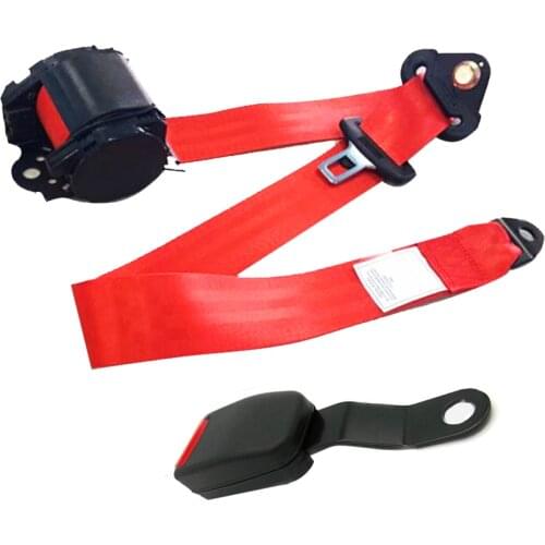 Universal Red Car Seat Belts Safety Belt Extender Extension Buckle Adujstable Shoulder Seatbelt Fits Most Car Bus Truc