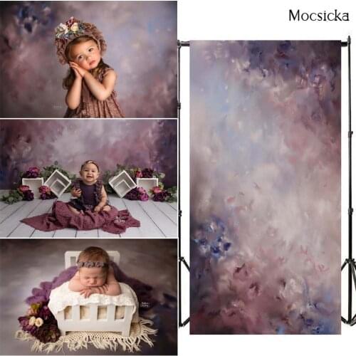 Mocsicka Vintage Pink Flower Photography Background Abstract Texture Floral Backdrop Child Portrait Decoration Props Studio