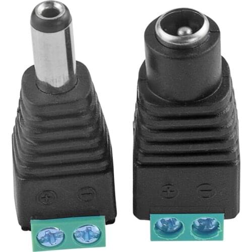 1/2/5/10 Pairs CCTV Cameras 5~24V Male + Female 2.1x5.5mm 5.5*2.1mm Male Female DC Power Plug Jack Adapter Connector Plug
