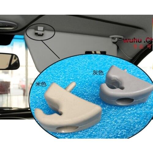 1pair) 2 colors Sunvisor buckles Beige / Gray color clips for Chinese CHERY QQ QQ3 Auto car motor parts