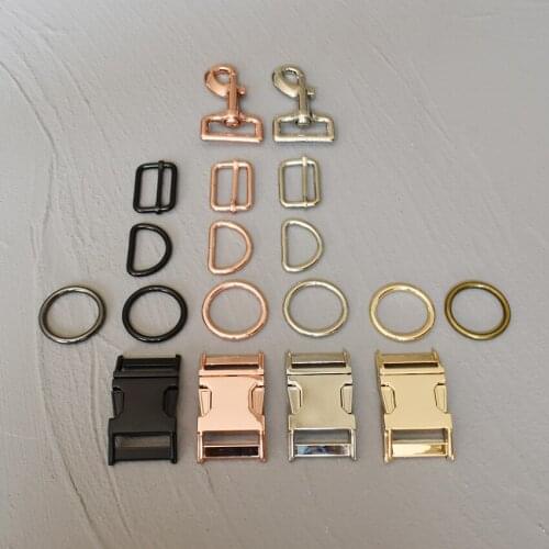 1 Pcs 30mm Metal D Ring Belt Straps Slider Quick Release Buckle Spring Hook For Dog Collar Leash Harness Accessories 30-1