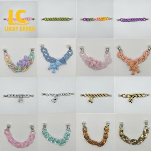 1pc Croc Charms Chain for Clog Shoes Girls Adult Women Bling Strap Shoes Decoration Colorful Chains Charms