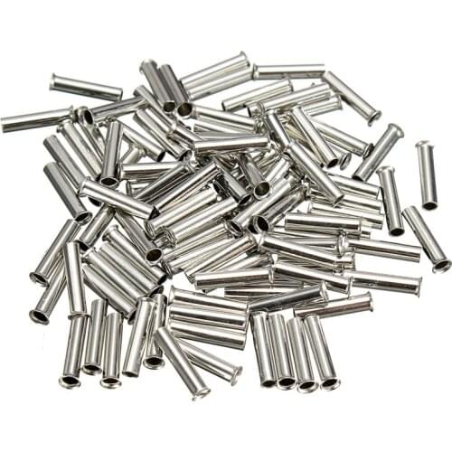 100Pcs/set 0.5mm2-6.0mm2 Tin-coated Copper Uninsulated Terminal Bootlace Ferrules Cord End Electrical Cable Crimp Terminals