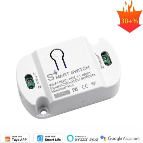 10A Wifi Smart Switch,Smart Life APP Wireless Remote Control,Timer,DIY Home Automation,Work with Alexa Google Home Assistant