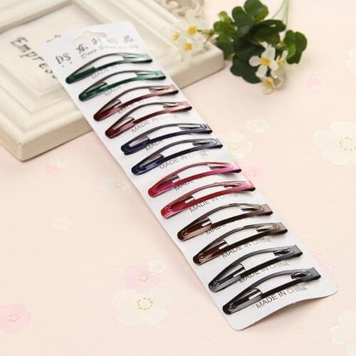 12Pcs/set South Korea original black paint one word clip bb clips side clip Hair accessories Hair Hairdressing Styling DIY Tools