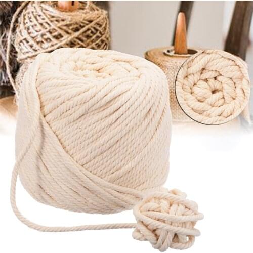 3mm 4mm 5mm 6mm Macrame Rope Twisted String Cotton Cord For Handmade Natural Beige Rope DIY Home Wedding Accessories Gift 100M