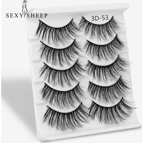 5 Pairs mixing Styles 3D Faux Mink Hair Soft False Eyelashes Fluffy Wispy Thick Lashes Handmade Soft Eye Makeup Extension Tools