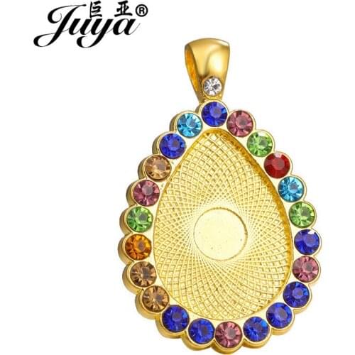 70PCS Waterdrop Pendant Cabochon Base Diamond Charm Jewelry Making DIY Necklace Earring Crafts jewellery Findings Wholesaler