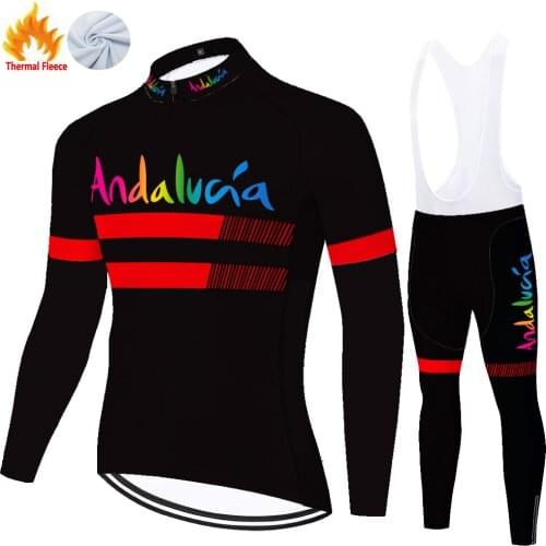 Andalucia Winter Thermal Fleece Maillot Abbigliamento Uniforme Equipamento Ropa Tricota Ciclismo Hombre Mallots Ciclismo Hombre