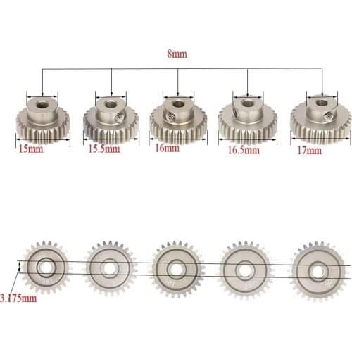 Car Model Motor Gear Set 48dp 26t 27t 28t 29t 30t Pinion Motor Gear Combo Set For 1/10 Rc Car Motor Parts Accs