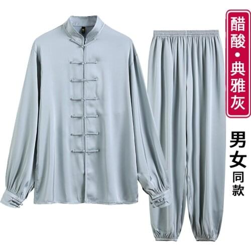 Martial Arts Kungfu Tai Chi Uniforms Chinese Traditional Loose Sweatshirt+pant Male Jogger Casual Workout Wushu Meditation Set
