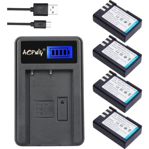 Hot 4pcs EN-EL9 bateria EN EL9 EN-EL9a EN EL9a EL9a battery + USB LCD Charger For Nikon EN-EL9a D40 D60 D40X D5000 D3000 Camera