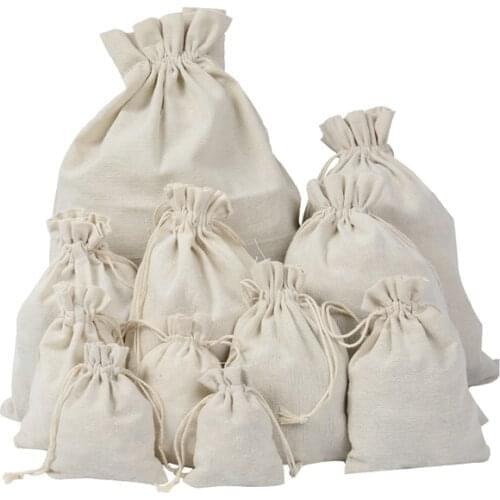 Shopping Bag Cotton bag cotton Linen Storage Package Bags Drawstring Bag Small Coin Purse Travel Women Cloth Bag Gift Pouch