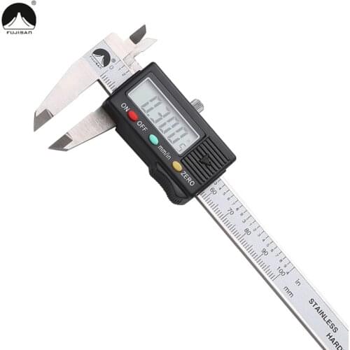 FUJISAN Mini Digital Caliper 0-100mm/0.01 Stainless Steel Vernier Calipers Inch/MM Pocket Size Gauge Micrometer Measuring Tools