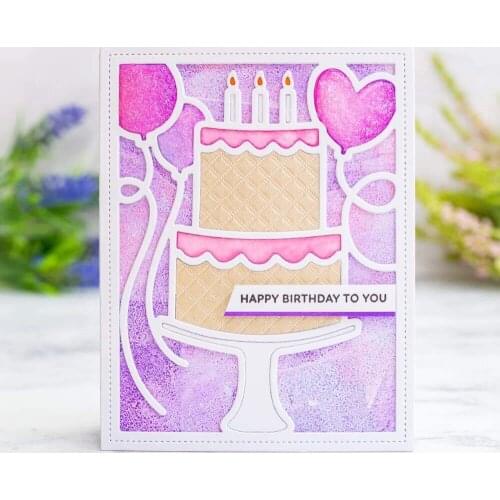 Mmao Crafts Metal Steel Cutting Dies New Birthday Cake frame Stencil For DIY Scrapbooking Paper/photo Cards Embossing Dies