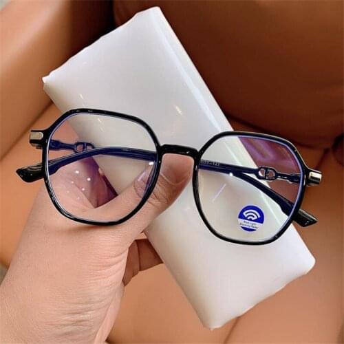 Fashion Anti-Blue Glasses Fashion Women & Men Optical Glasses polygon Spectacles Oversize Frame Lightness Eyeglasses