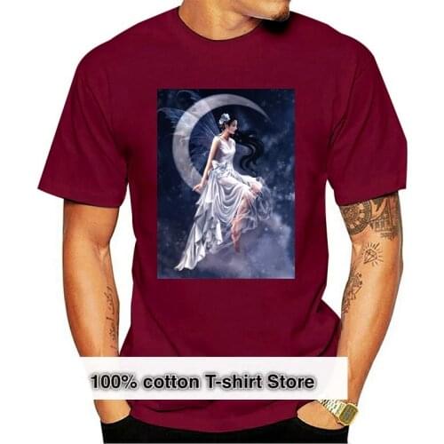Frost Moon Fairy Wings White Dress Night T-Shirt Mountain Blue Cotton S-3Xl Breathable Tops Tee Shirt