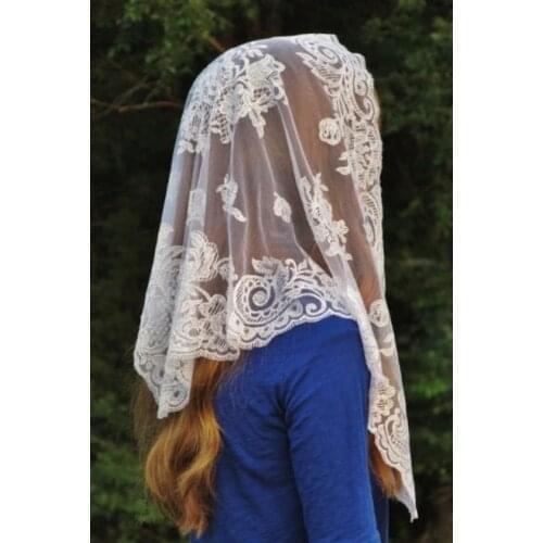 Multi Color Chapel Shawl Scarf Catholic Veil Spanish Lace Mantilla