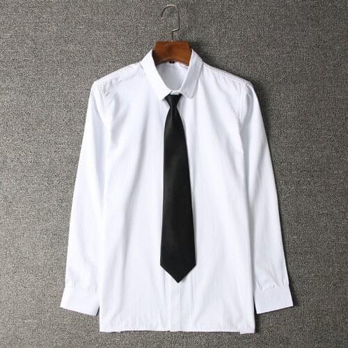 Men White Cotton Shirt School Jk Uniform Formal Shirt Middle High School Uniforms Long Sleeve Women Overalls Plus Size Tops