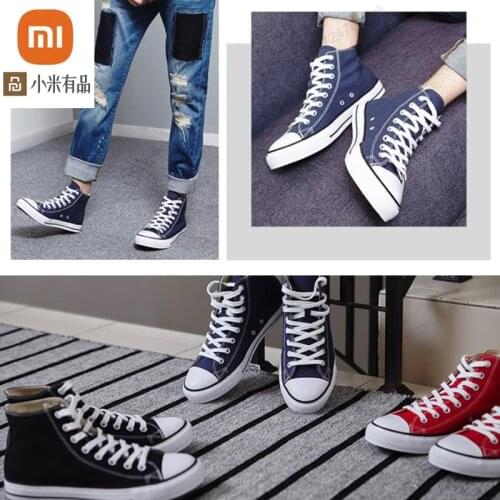 Xiaomi Vancl / mens shoes couple models trend canvas shoes students high shoes casual sports flat shoes