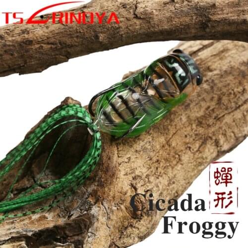 TSURINOYA Soft Bait Cicada Froggy 15.5g 65mm Top Water Popper Fishing Lure Pesca Artificial Baits Fishing Wobbler Leurre Peche