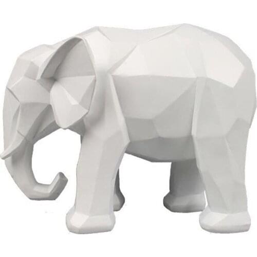 NORDIC CREATIVE ELEPHANT STATUES GEOMETRY ANIMALS FIGURINE RESIN ART&CRAFT HOME DECORATION TV WINE CABINET PORCH R669