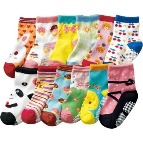 12pair/lot Baby Girls Boy Socks Wholesale Unisex Non Slip Baby Socks Infant Socks 0-3years HTWS0001