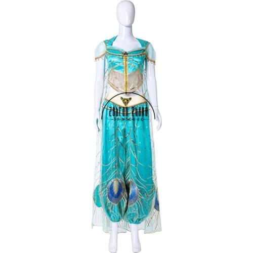 New Movie Jasmine Princess Embroidery Cosplay Costume For Adult Women Girls Halloween Costume Custom Made
