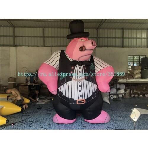 Sale of 3 meters Oxford cloth inflatable character pig, inflatable cartoon pig, inflatable advertising cartoon display model