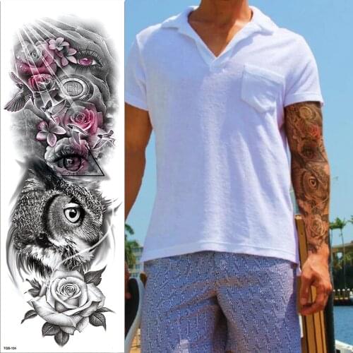 Arm Sleeve Temporary Tattoos, Fake Flower Half Arm Tattoos and Full Sleeves Tattoo Sticker for Women Men
