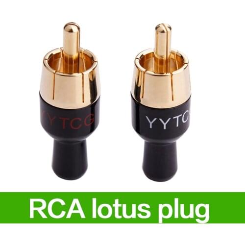 10PCS RCA Connector Speaker Male Jack Gold-Plated Hifi Jack Audio Cable 4mm RCA Audio Converter Copper Soldering Wire Adapters