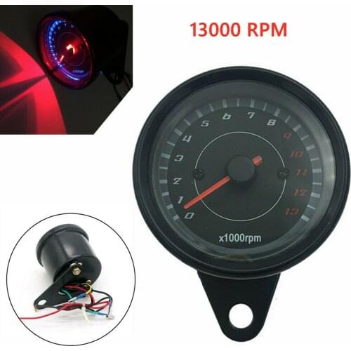 LED 13000Rpm Motorcycle Tachometer Scooter Analog 12V ATV Motor Rev Counter Tacho Meter Gauge