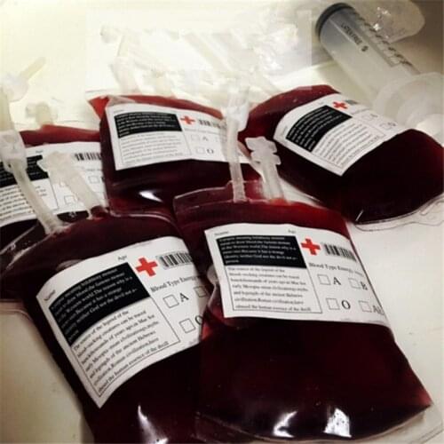 5pcs Halloween Decorations Food Grade PVC Drink Bag The Vampire Diaries Cosplay Blood Bag Props Halloween Decoration Supplies