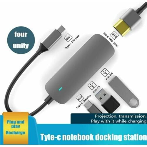 New USB 3.0 Type C High Speed Port USB-C Hub to 4K HDMI PD Charging 4 in 1 Multi Function Adapter For Mackbook Pro Ipad Laptop