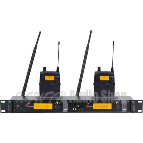 UHF In Ear Monitor System Stage Performance Dual Channel Wireless Monitor Listening Earphone Ear Return System