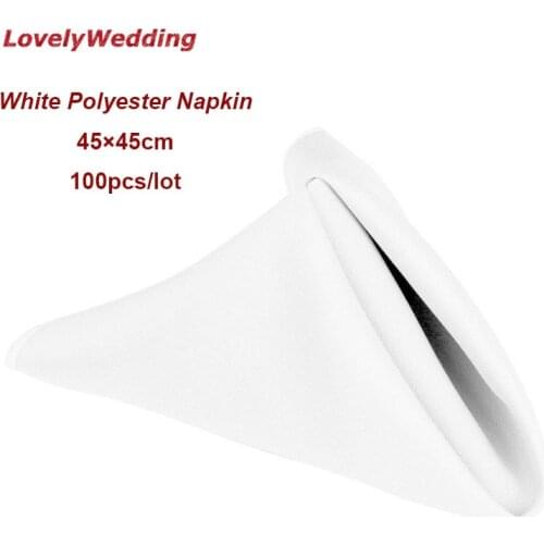High quality White Polyester Napkin For Wedding Event &Party Decoration/wedding 45x45cm restayrant napkin linens