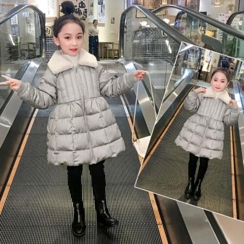 2020 Winter Fashion Childrens Coat Girls Jacket For Teenage Girls Warm Parkas Cotton Thick Padded Long Coat Kids Clothing W701