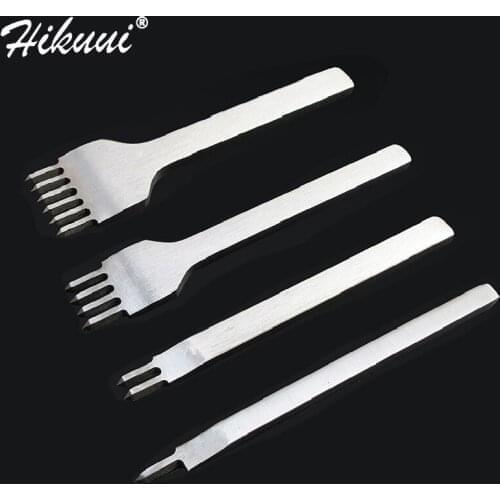 1 Pc Leather Craft Tool Spacing Punch Tool For Leather Hole Punches Steel Tool Lacing Stitching Sewing DIY 1/2/4/6 Teeth