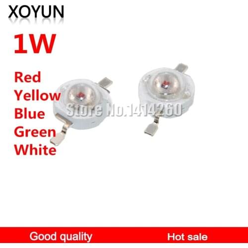 1W High power light emitting diode LED lights Red Yellow Blue Green White