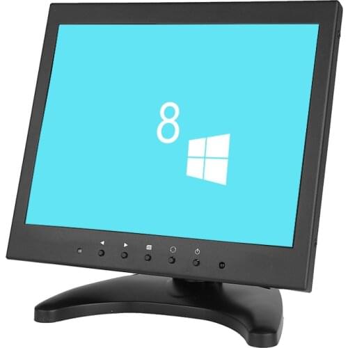 10 Inch 4:3 Screen Monitor 1024*768 HD Monitor with VGA HDMI USB BNC Interface with Speakers USB Can Play Videos