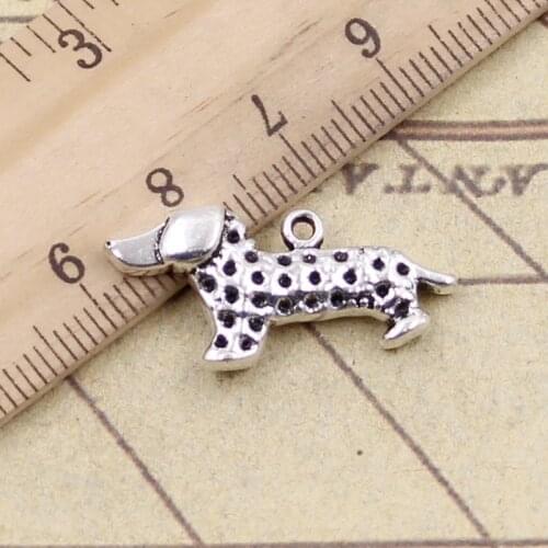 10pcs Charms dog dachshund 13x28mm Tibetan Silver Color Pendants Antique Jewelry Making DIY Handmade Craft