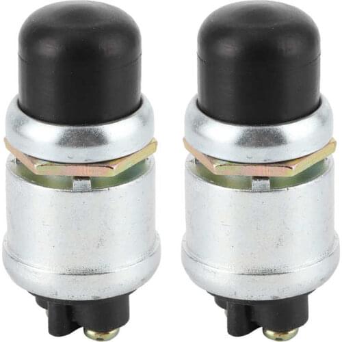 2Pcs Horn Engine Start Switch SPST Push Button Starter Waterproof Interior Parts 50A 12V DC for Car Boat