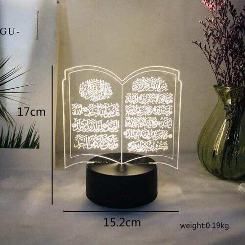 3 Color Muslim Eid LED Night Lights Ramadan Decoration Variety of Options Random Base Color 2021 Glow in the Dark