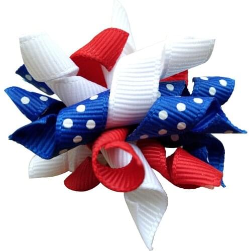 50pcs New Pet Puppy Dog Cat Hair Bows 4th of July/July 4th Ribbon Wihte Red Blue Hair Bows Pet Grooming Hair Accessory Products