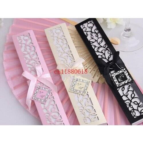 50pcs/lot Free Shipping Luxurious Silk Fan novelty wedding decoration Party Wedding favors With retail box